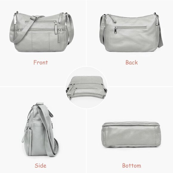 🆕 Volganik Rock PU Leather Shoulder Bag Women Cream Soft Pocketbooks Purse - Picture 3 of 6